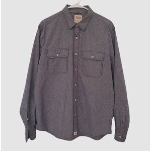 Levi's Men's Button Down Blue Plaid Long Sleeve Western Shirt Size L 100% Cotton